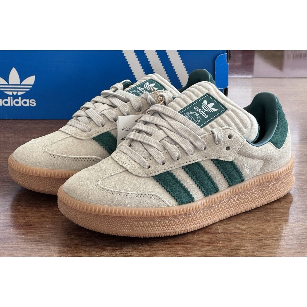 Women's Size 6 / Youth Size 5 adidas Samba XLG J Grey Collegiate Green JQ9886